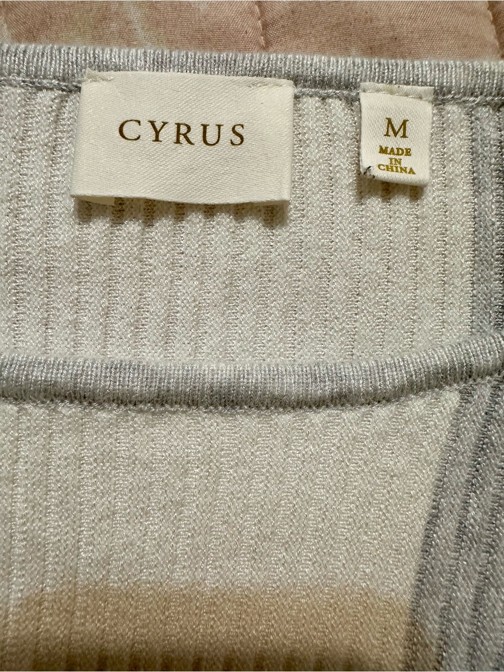 Cyrus Light Gray Ribbed Scoop Neck Sweater